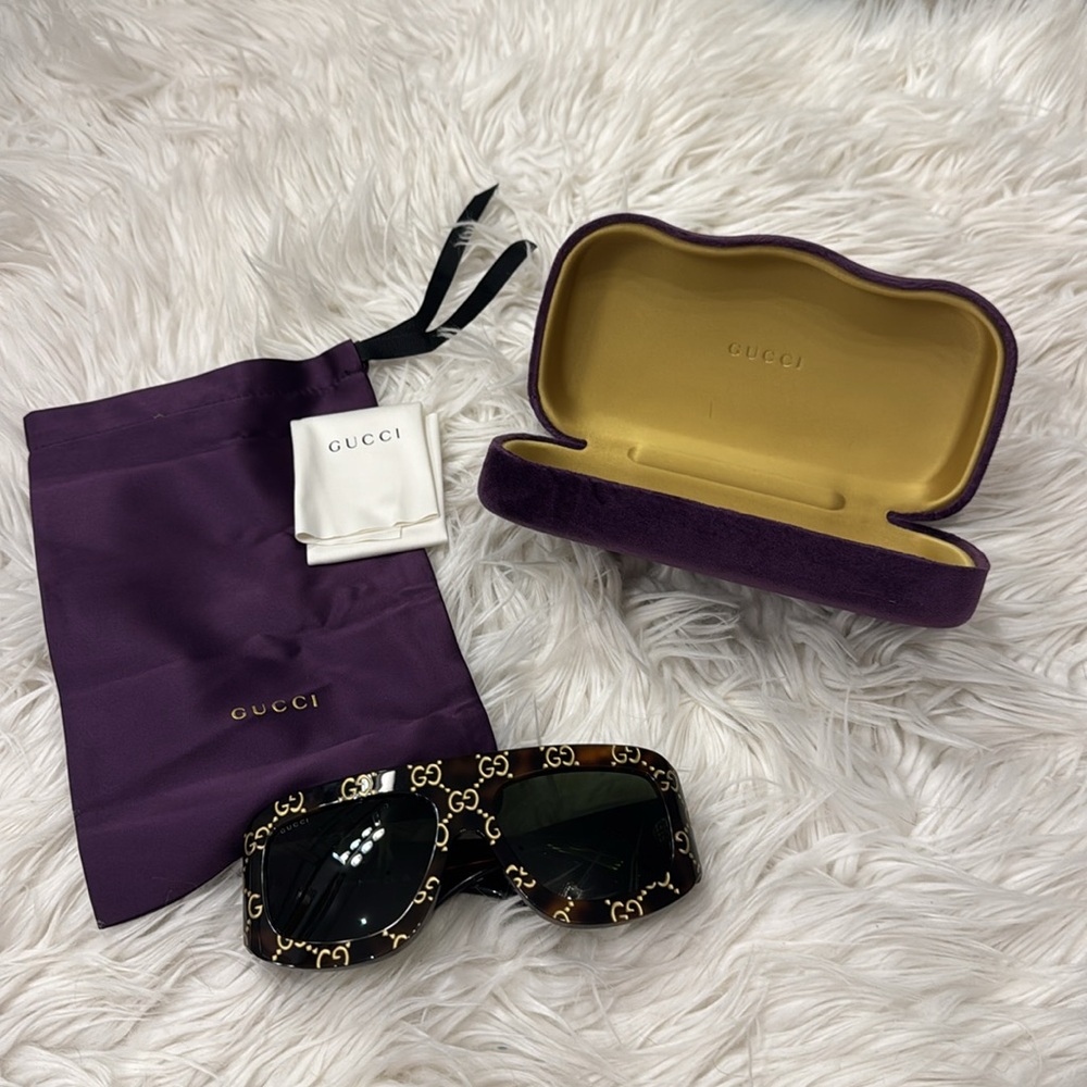 Gucci Brown Patterned Sunglasses - Picture 4 of 11